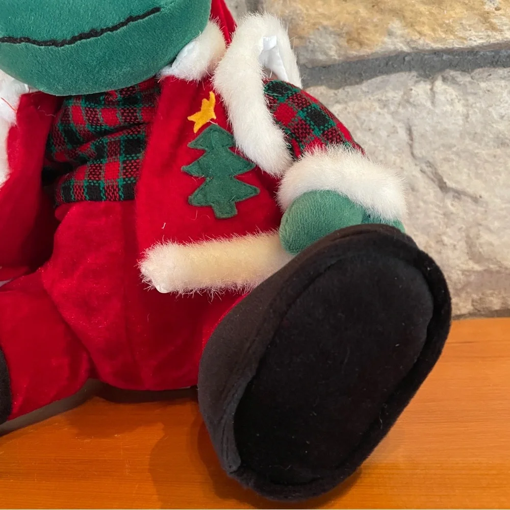 Kurt Adler Singing Croaking Plush Christmas Frog Musical Jingle Bells 10